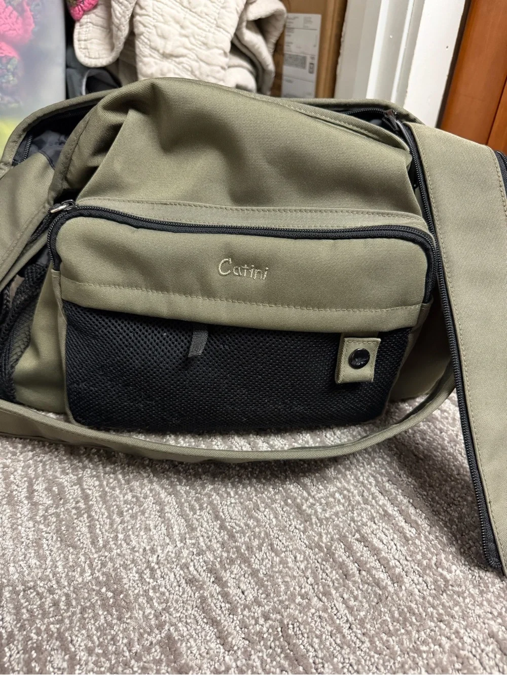 Olive Green Catini diaper bag
